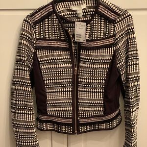 H&M Embroidered Black and White jacket